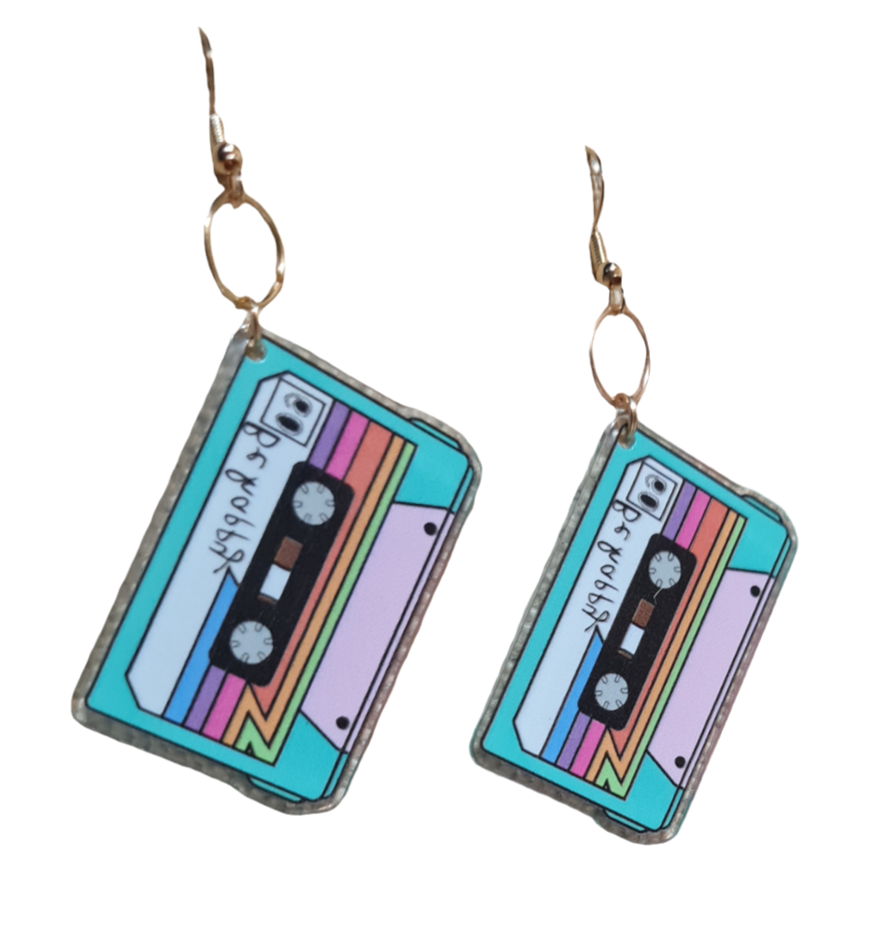 Cassette Earrings Retro