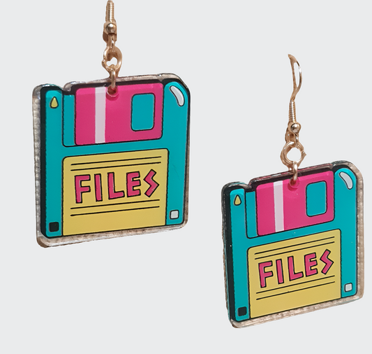 Floppy Disc Retro Earrings